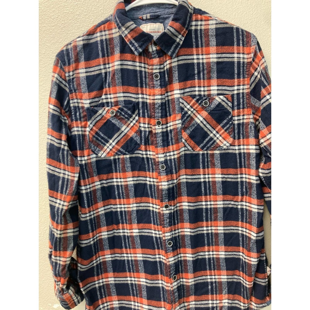 American Eagle Long Sleeve Flannel Shirt Size M Flannel Flip Over Sleeves